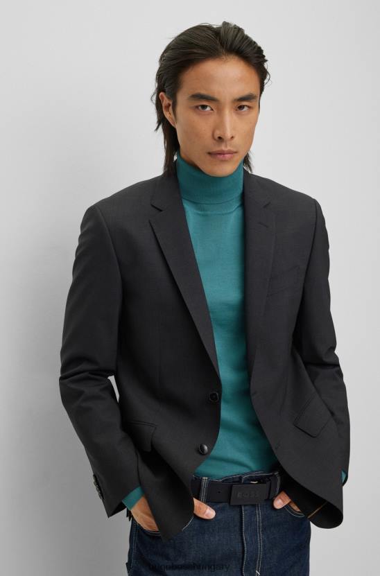 Hugo Boss fekete hugo plaketes csatos öv olasz bőrből 80P65088 fekete