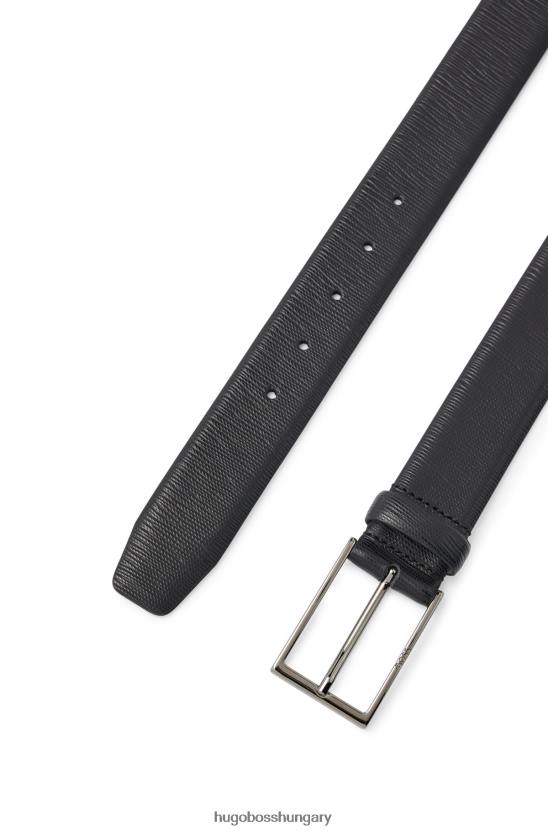Hugo Boss fekete hugo tűcsatos öv olasz bőrből szezonális mintával 80P65238 fekete