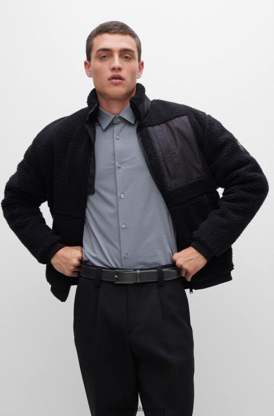 Hugo Boss fekete hugo tűcsatos öv olasz bőrből szezonális mintával 80P65238 fekete