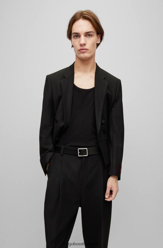 Hugo Boss fekete megfordítható öv szemcsés és sima felületekkel hugo 80P65850 fekete