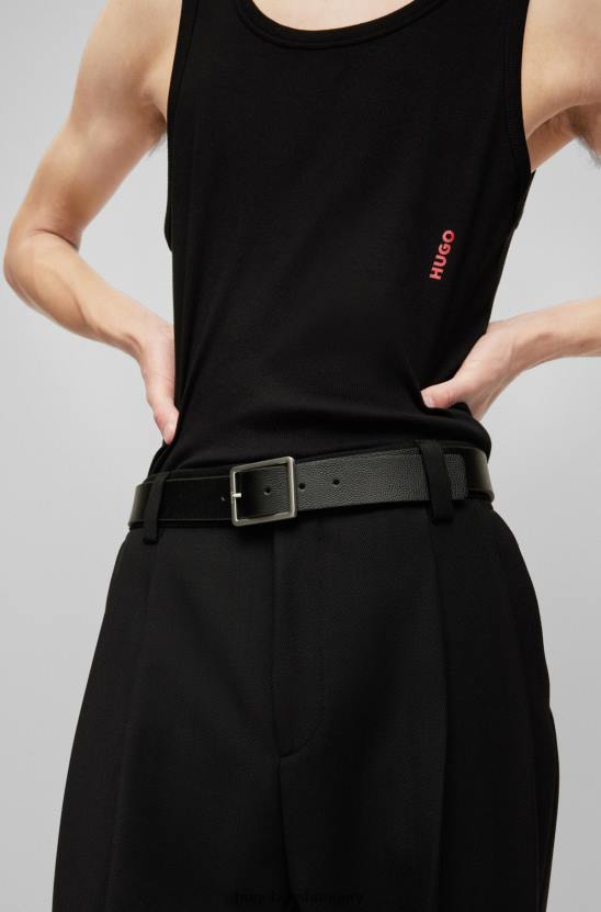 Hugo Boss fekete megfordítható öv szemcsés és sima felületekkel hugo 80P65850 fekete