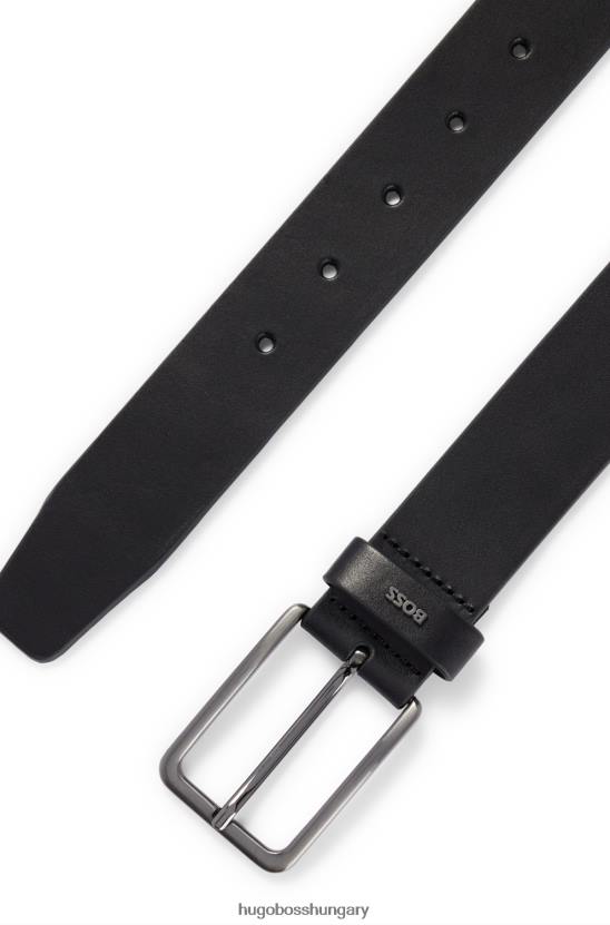 Hugo Boss fekete sima bőr öv logós tartó hugo felirattal 80P65407 fekete