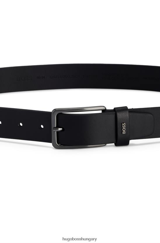 Hugo Boss fekete sima bőr öv logós tartó hugo felirattal 80P65407 fekete