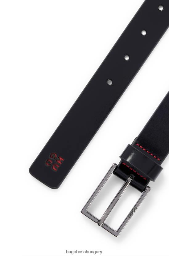 Hugo Boss hugo fekete bőr öv egymásra rakott logóval 80P65822 fekete