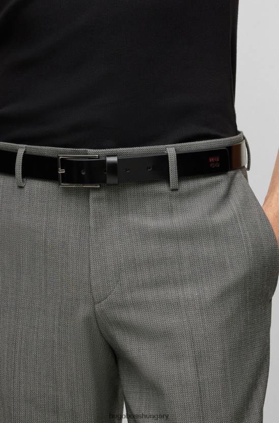 Hugo Boss hugo fekete bőr öv egymásra rakott logóval 80P65822 fekete