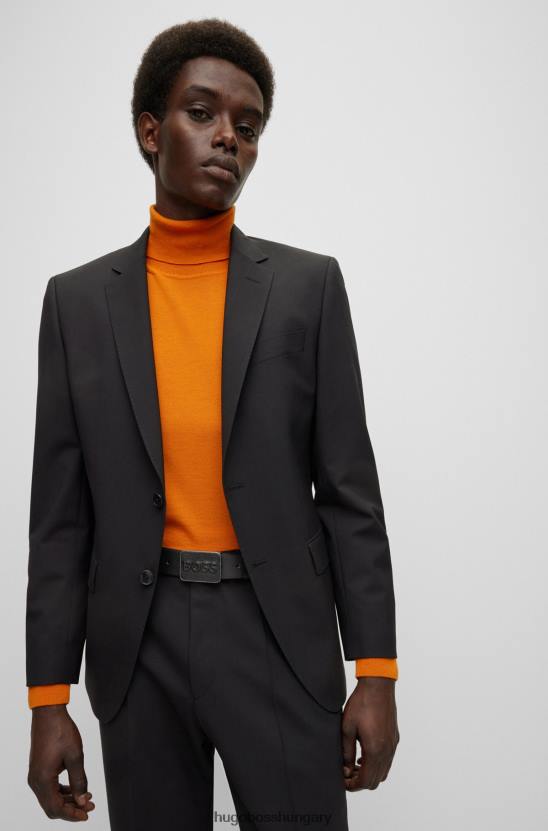 Hugo Boss hugo fekete olasz-bőr öv bőr logós plakett csattal 80P65209 fekete