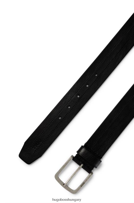 Hugo Boss hugo fekete olasz-bőr öv varrással 80P65528 fekete