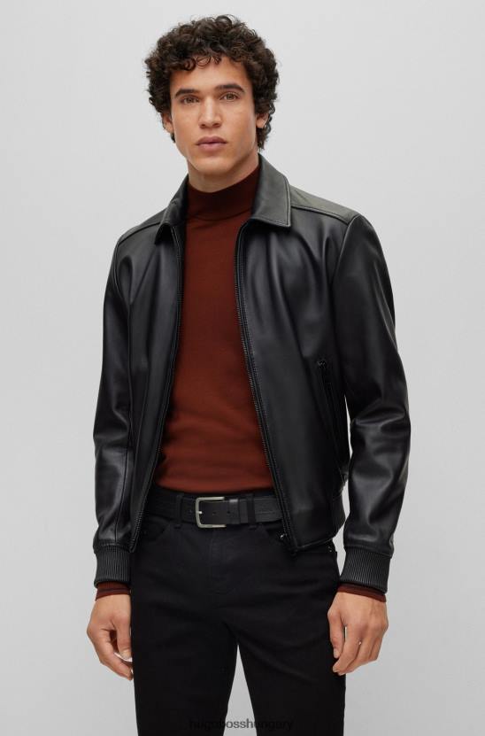 Hugo Boss hugo fekete olasz-bőr öv varrással 80P65528 fekete