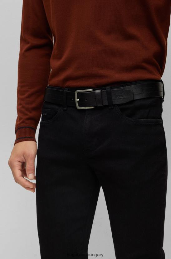 Hugo Boss hugo fekete olasz-bőr öv varrással 80P65528 fekete