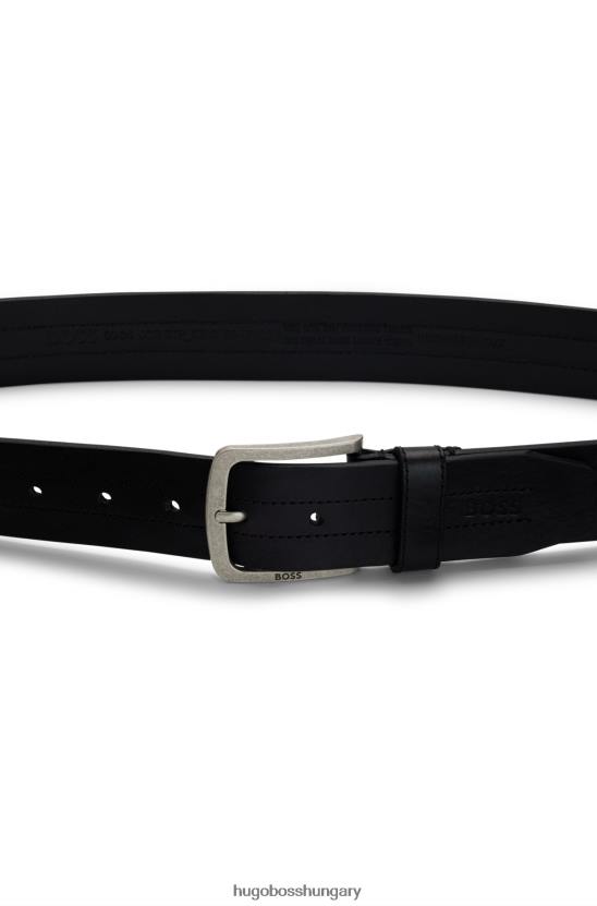 Hugo Boss hugo fekete olasz-bőr öv varrással 80P65528 fekete