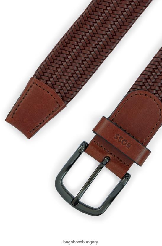 Hugo Boss hugo szövött bőr öv gunmetal tűs csattal barna 80P65426 barna