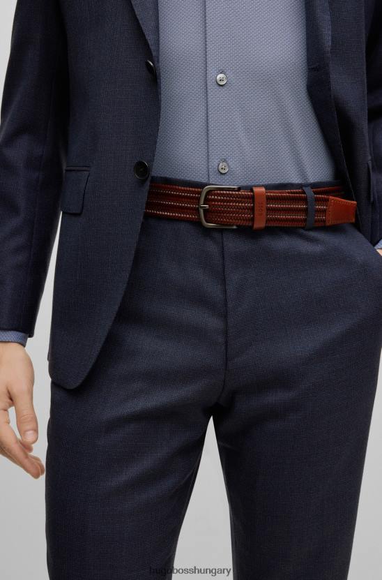Hugo Boss hugo szövött bőr öv gunmetal tűs csattal barna 80P65426 barna