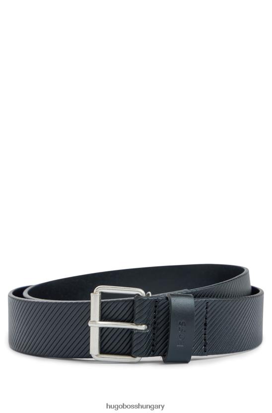 Hugo Boss hugo tűcsatos öv strukturált bőrből, logótartó fekete 80P65103 fekete
