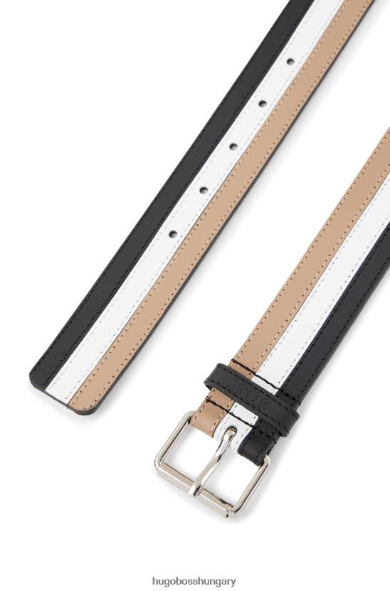 Hugo Boss mintás hugo olasz-bőr öv jellegzetes csíkkal és logótartóval 80P65644 mintás