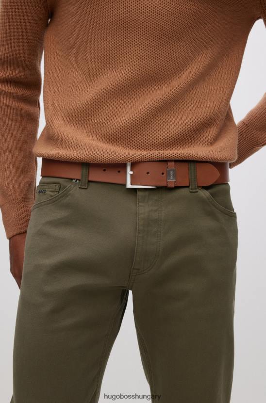 Hugo Boss olasz bőr öv márkás fém szegéllyel hugo barna 80P65228 barna