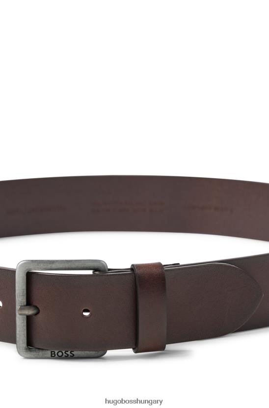 Hugo Boss sötétbarna hugo bőr öv logós csattal 80P65146 sötétbarna
