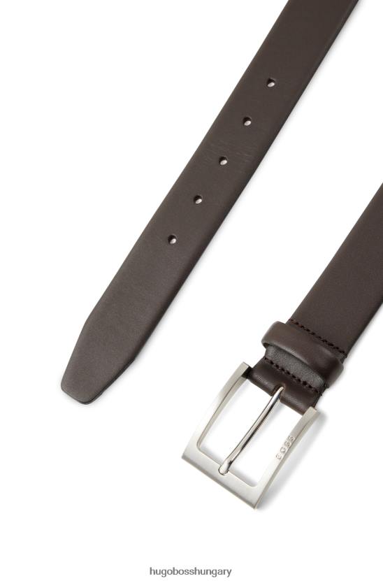 Hugo Boss sötétbarna hugo nappa bőr öv tűs csattal 80P65196 sötétbarna