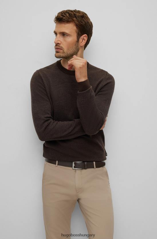 Hugo Boss sötétbarna hugo nappa bőr öv tűs csattal 80P65196 sötétbarna