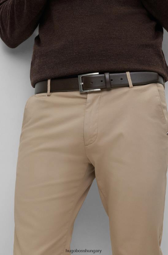 Hugo Boss sötétbarna hugo nappa bőr öv tűs csattal 80P65196 sötétbarna