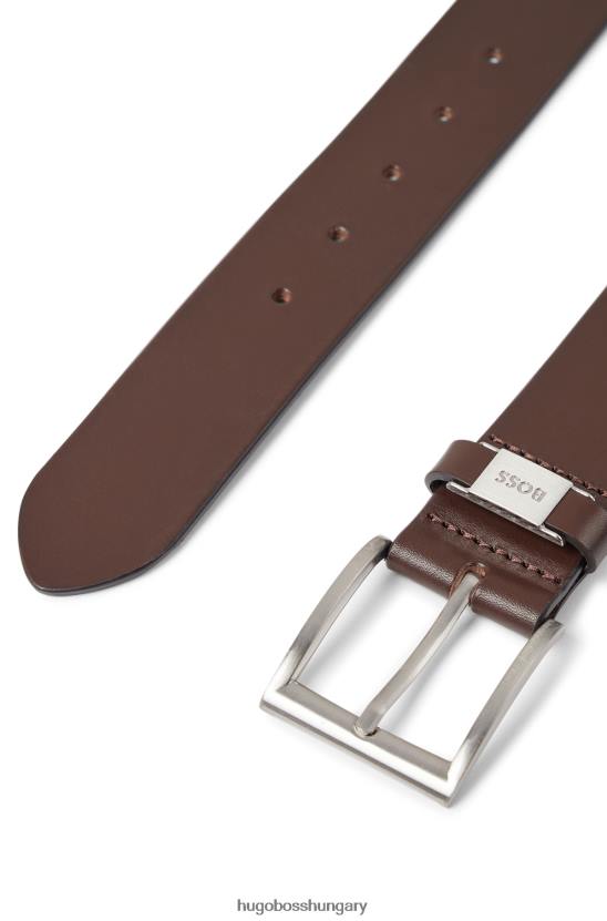 Hugo Boss sötétbarna hugo olasz bőr öv márkás fém szegéllyel 80P65229 sötétbarna
