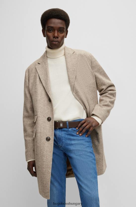 Hugo Boss sötétbarna hugo olasz bőr öv márkás fém szegéllyel 80P65229 sötétbarna