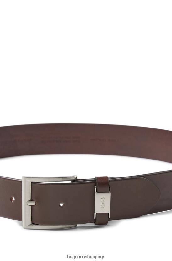 Hugo Boss sötétbarna hugo olasz bőr öv márkás fém szegéllyel 80P65229 sötétbarna