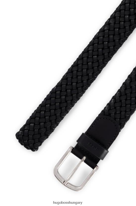 Hugo Boss szövött bőr öv logótartóval fekete hugo 80P65433 fekete