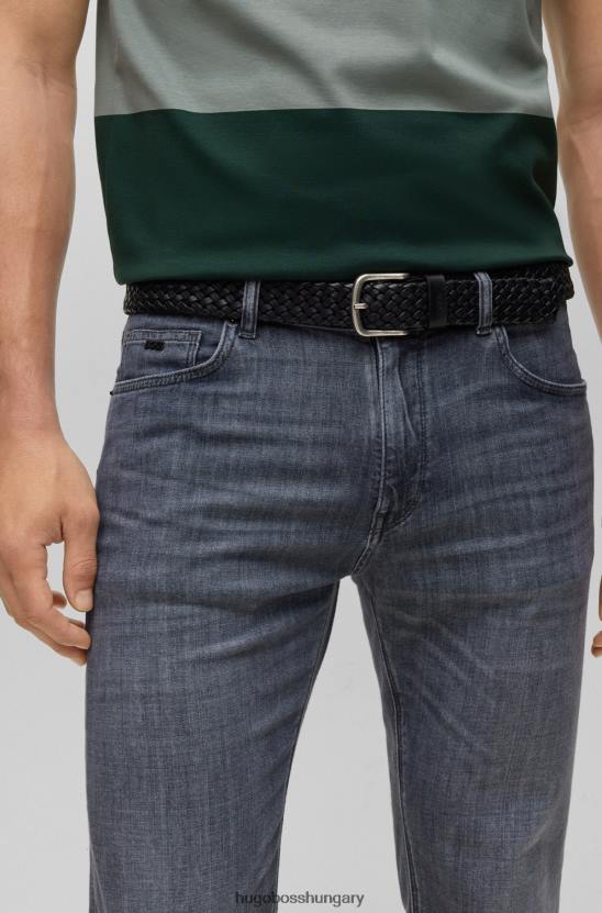 Hugo Boss szövött bőr öv logótartóval fekete hugo 80P65433 fekete