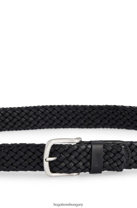Hugo Boss szövött bőr öv logótartóval fekete hugo 80P65433 fekete