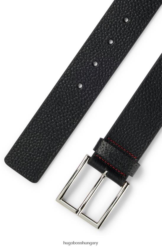 Hugo Boss szemcsés bőr öv logós tartóval hugo fekete 80P65435 fekete