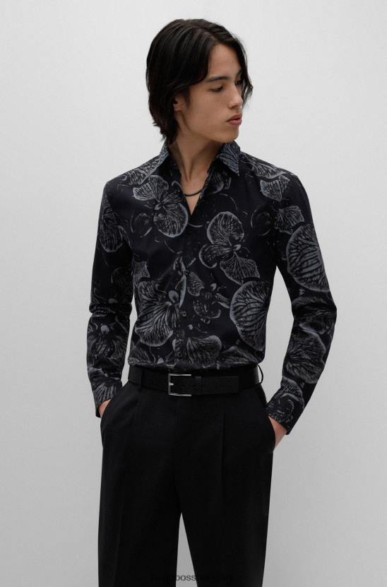 Hugo Boss szemcsés bőr öv logós tartóval hugo fekete 80P65435 fekete