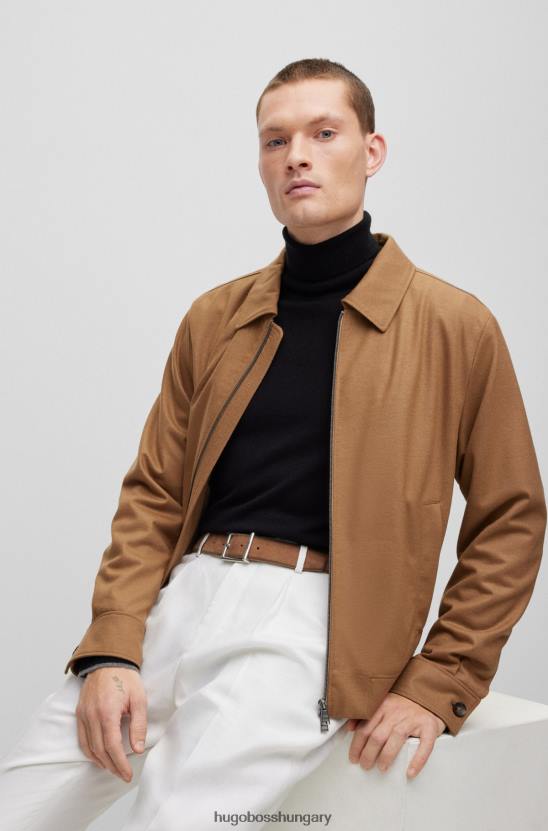 Hugo Boss velúr öv szögletes csattal és gravírozott logóval hugo világosbarna 80P65249 világos barna