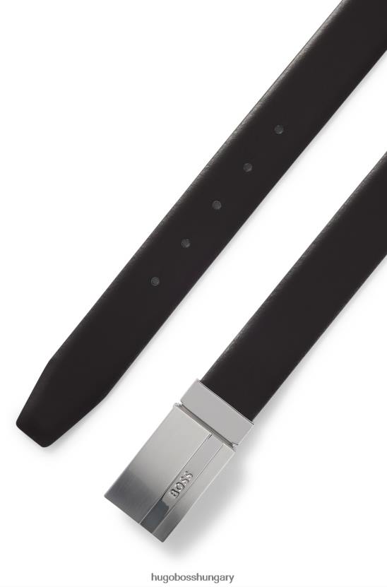 Hugo Boss visszafordítható olasz bőr öv plakettel és csatokkal fekete hugo 80P65849 fekete