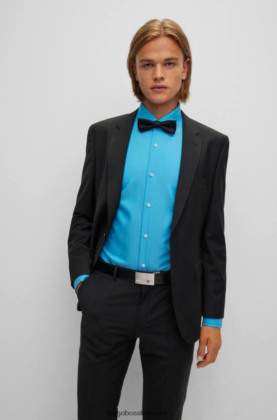 Hugo Boss visszafordítható olasz bőr öv plakettel és csatokkal fekete hugo 80P65849 fekete