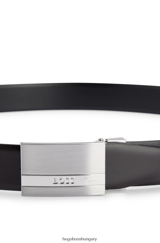 Hugo Boss visszafordítható olasz bőr öv plakettel és csatokkal fekete hugo 80P65849 fekete