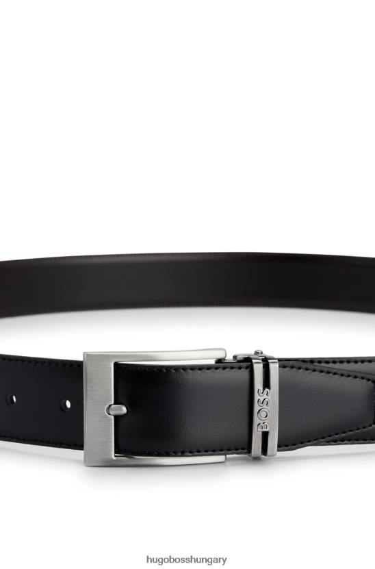 Hugo Boss visszafordítható olasz-bőr öv plakettel és csatokkal hugo sötétbarna 80P65876 sötétbarna