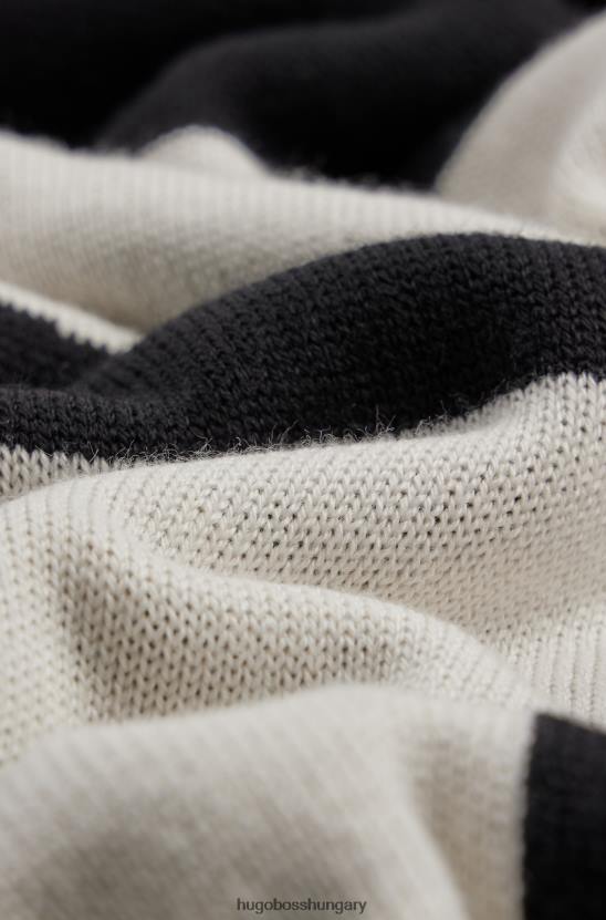 Hugo Boss kötött sál jacquard szövésű logóval, fehér hugo 80P65074 fehér