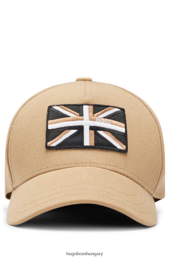 Hugo Boss bézs pamut-twill sapka márkás union jack hugo-val 80P65315 bézs