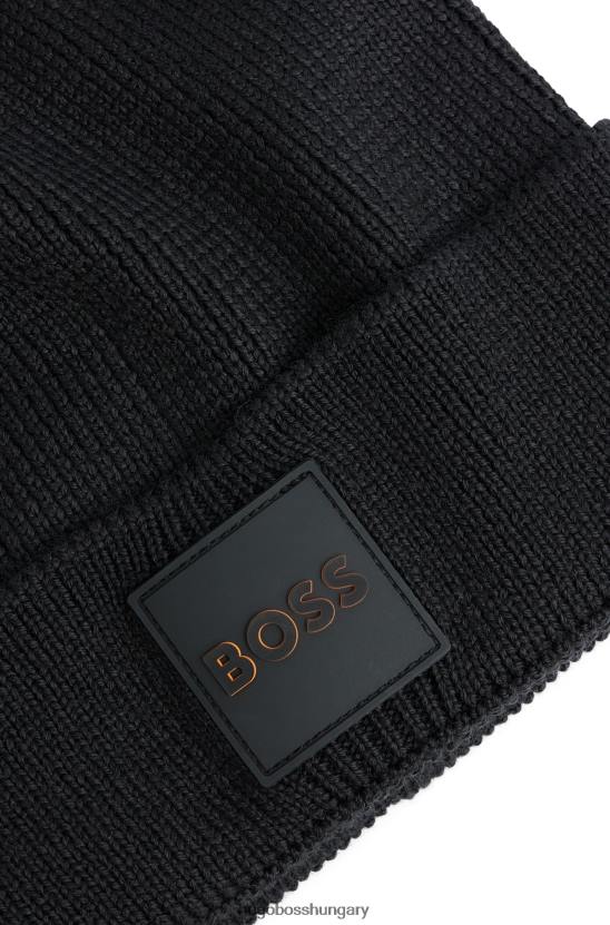 Hugo Boss fekete hugo bordás sapka szilikon logóval 80P65715 fekete
