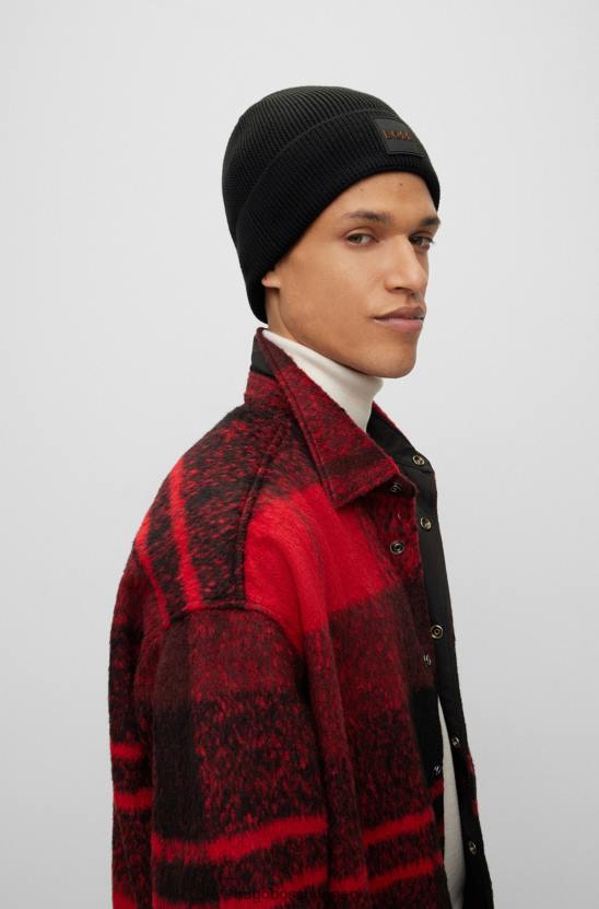 Hugo Boss fekete hugo bordás sapka szilikon logóval 80P65715 fekete