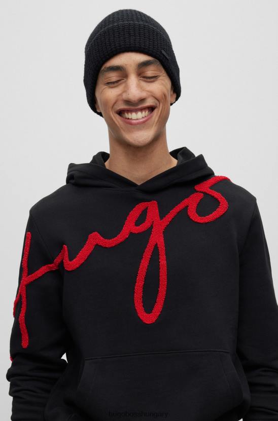 Hugo Boss fekete hugo gyapjúkeverék sapka logós kitűzővel 80P65846 fekete