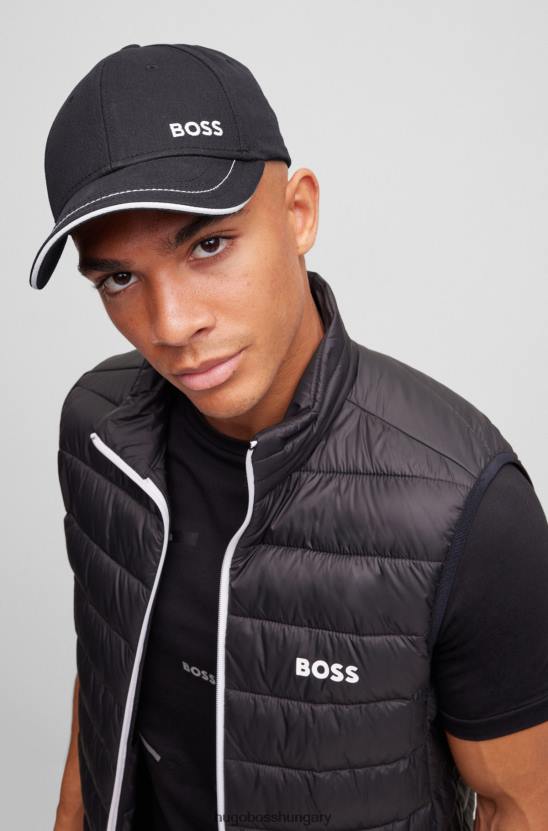 Hugo Boss fekete hugo pamut twill sapka kontrasztos logóval 80P65605 fekete