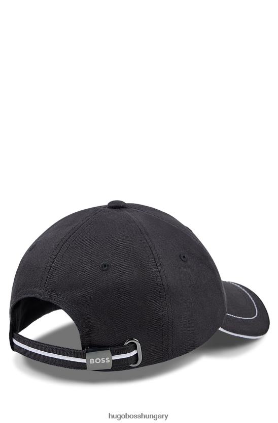 Hugo Boss fekete hugo pamut twill sapka kontrasztos logóval 80P65605 fekete