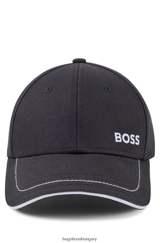 Hugo Boss fekete hugo pamut twill sapka kontrasztos logóval 80P65605 fekete