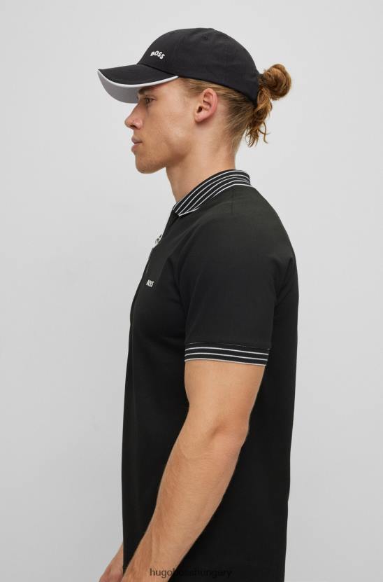 Hugo Boss fekete hugo pamut-twill sapka kontrasztos logóval és domborítással 80P65190 fekete