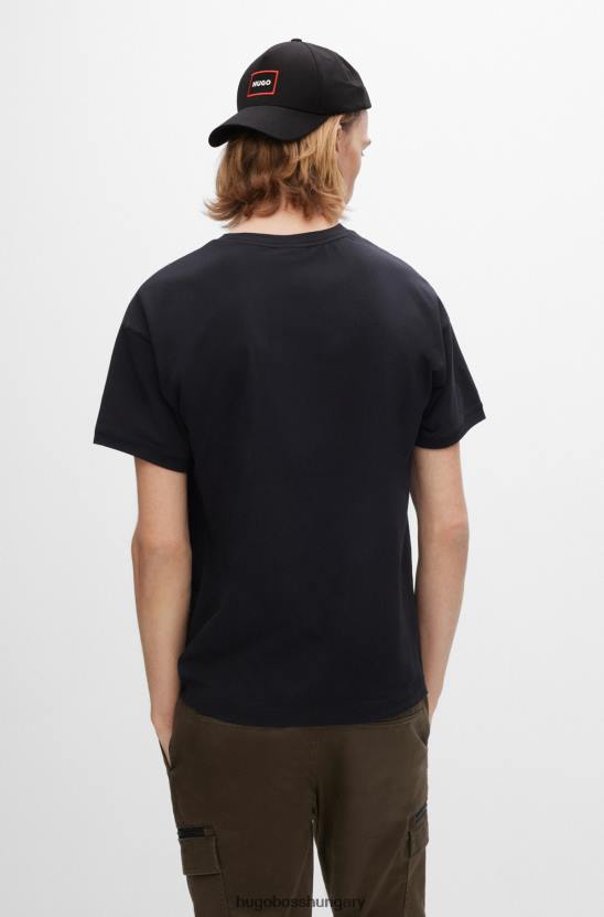 Hugo Boss fekete hugo pamut twill sapka piros keretes logóval 80P65540 fekete