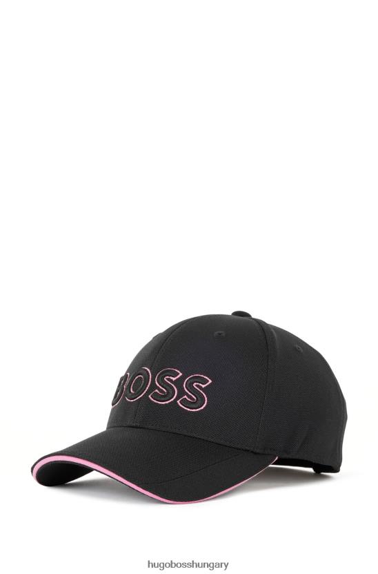 Hugo Boss fekete hugo piquã©-hálós sapka 3d hímzett logóval 80P65164 fekete