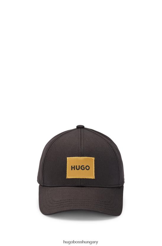 Hugo Boss hugo fekete pamut-twill sapka fémes hatású logóval 80P65722 fekete