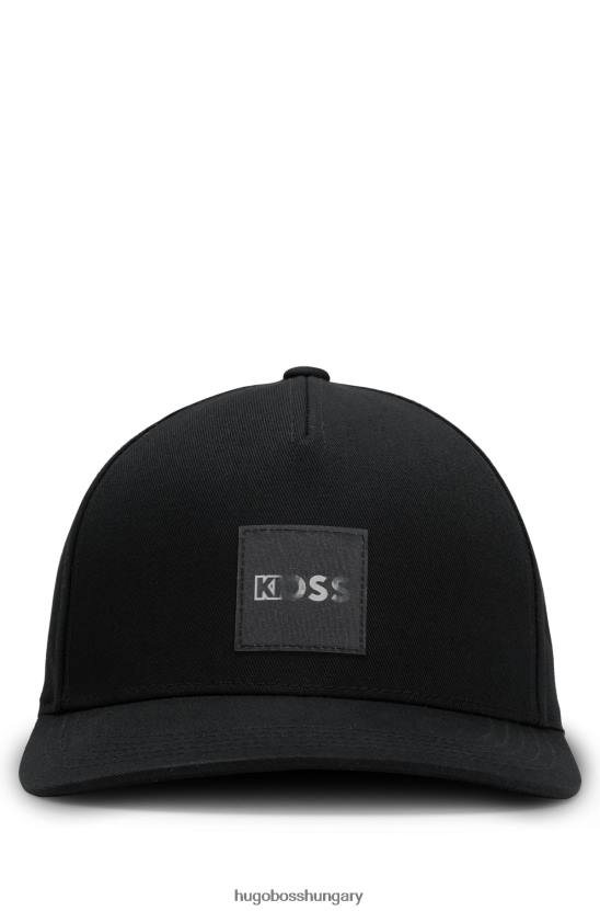 Hugo Boss hugo fekete pamut-twill sapka lencsés logóval 80P65701 fekete