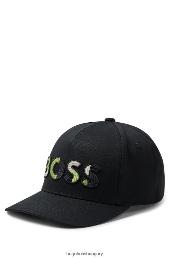 Hugo Boss hugo fekete pamut twill sapka logóval 80P65403 fekete